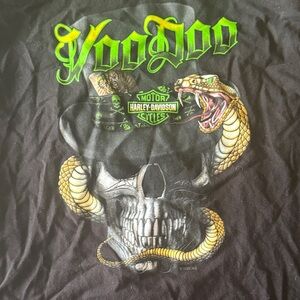 Harley-Davidson NOLA Voodoo Skull Tee - Black and Neon Green